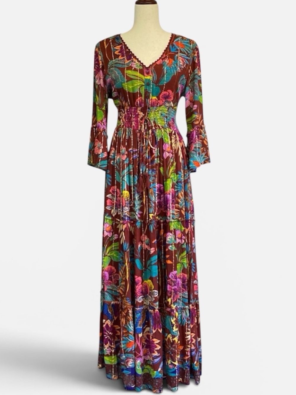 Me 2 Magic Anthropologie Floral Boho Maxi Dress